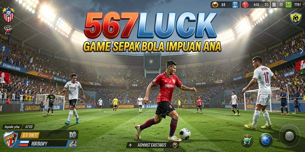 Screenshot gameplay 567LUCK menampilkan aksi seru sepak bola.