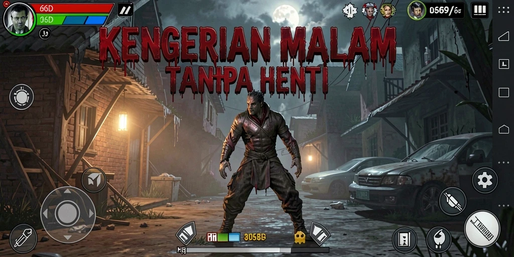 Gameplay 66D menunjukkan suasana horor yang mencekam.