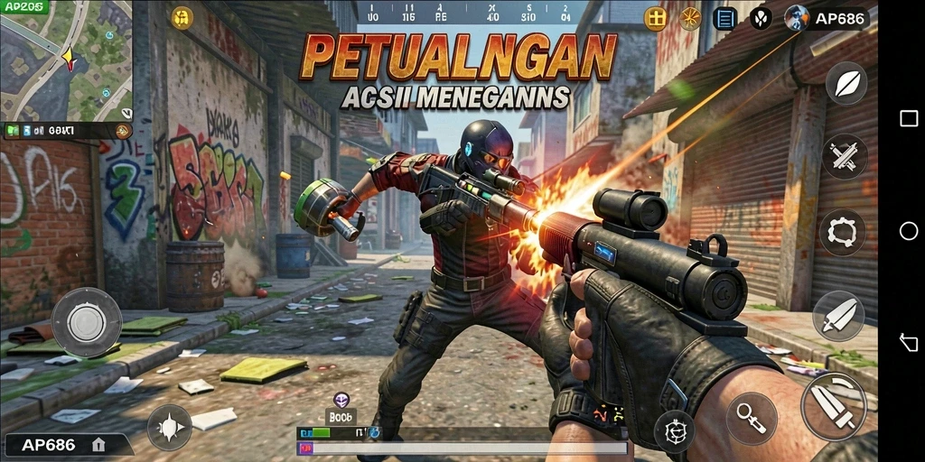 Tangkapan layar gameplay AP686 menampilkan aksi mendebarkan dalam TPS.