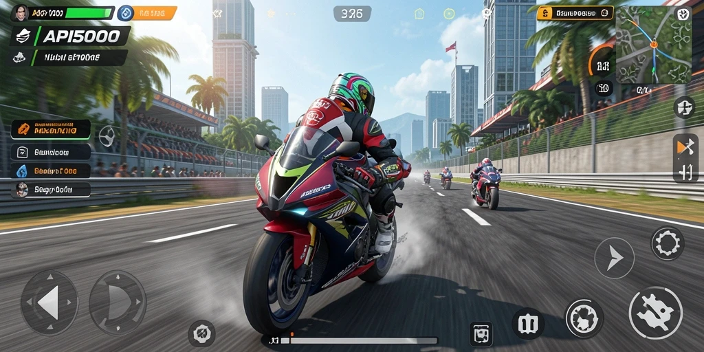 Screenshot menampilkan aksi balap motor tercepat dalam API5000.