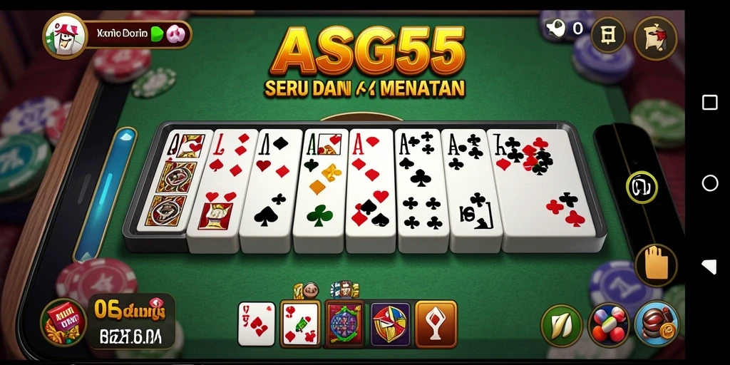 Tangkapan layar gameplay ASG55 menunjukkan keseruan bermain Domino.