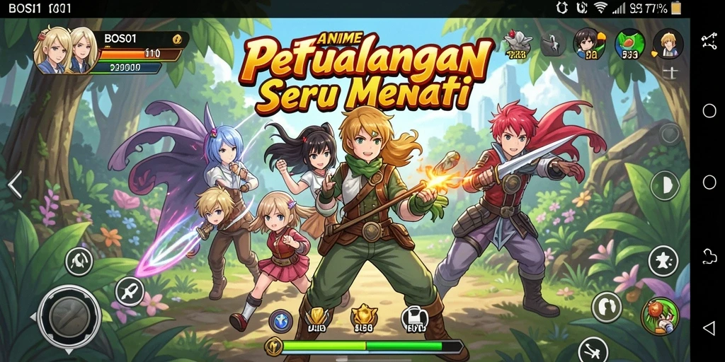 Tangkapan layar gameplay BOS01 menunjukkan aksi seru dalam dunia Anime.