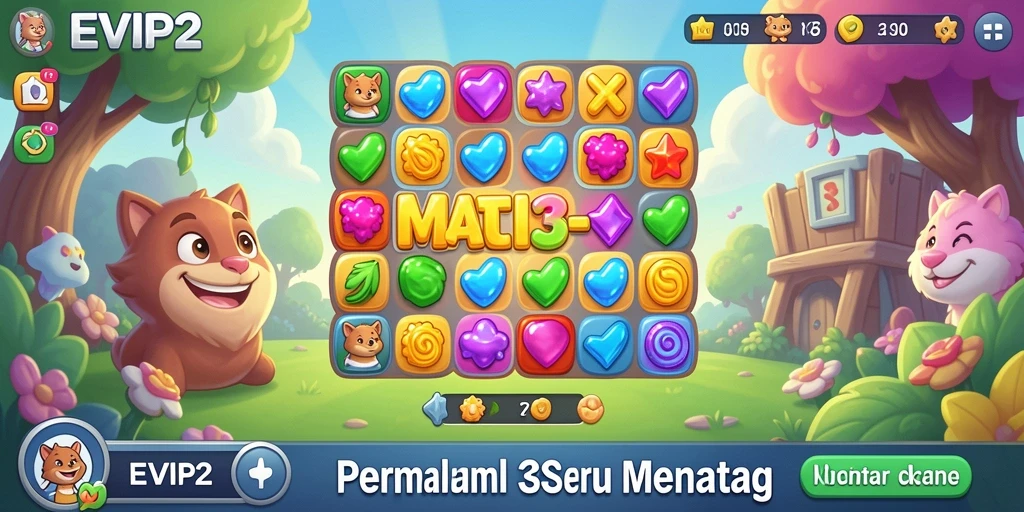 Tangkapan layar gameplay EVIP2 yang penuh warna dan menantang.