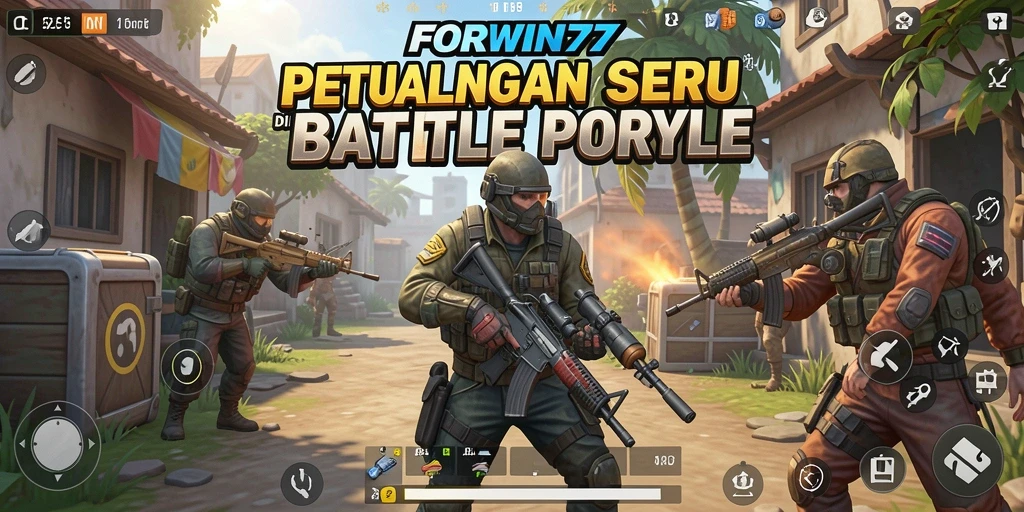 Tampilan gameplay FORWIN77 yang menegangkan di arena Battle Royale.