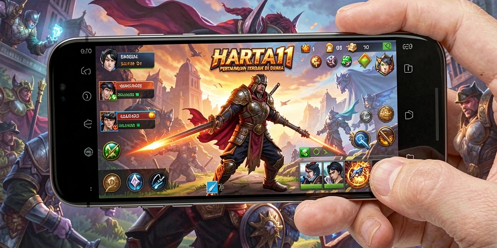 Tampilan pertarungan intens di HARTA11 dengan karakter unik.