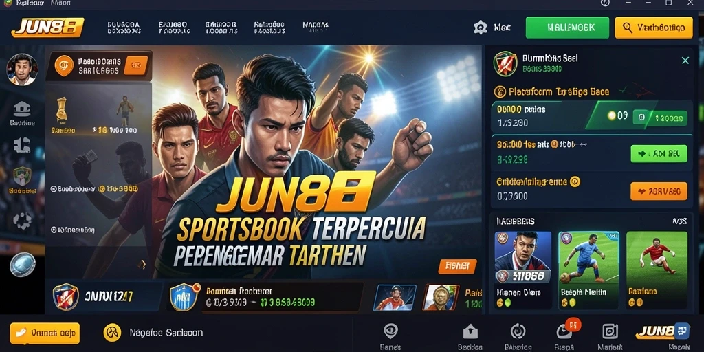 Tampilan menarik aplikasi JUN88 dengan berbagai opsi taruhan.