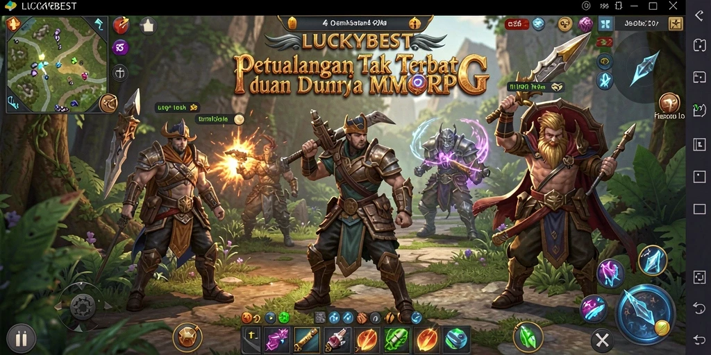 Tangkapan layar gameplay LUCKYBEST dengan aksi petualangan seru di dunia fantasi.