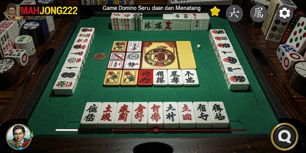Tampilan gameplay seru dari MAHJONG222 saat bermain Domino.