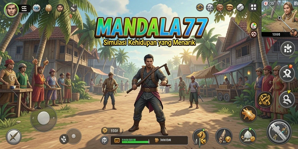 Screenshot menampilkan momen seru dalam gameplay MANDALA77.