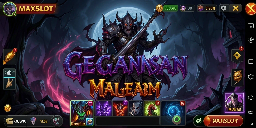 Screenshot gameplay MAXSLOT yang menampilkan suasana horor yang mencekam.