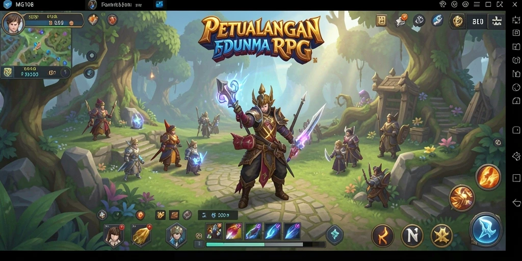 Screenshot MG108 menampilkan aksi seru dalam pertarungan RPG.