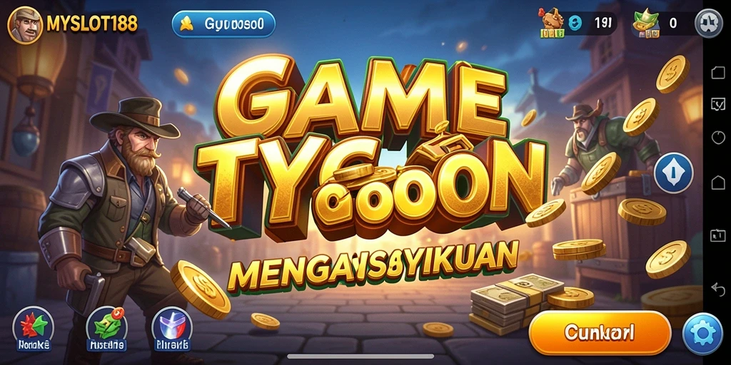 Tampilan utama gameplay MYSLOT188 yang menampilkan kasino yang megah.