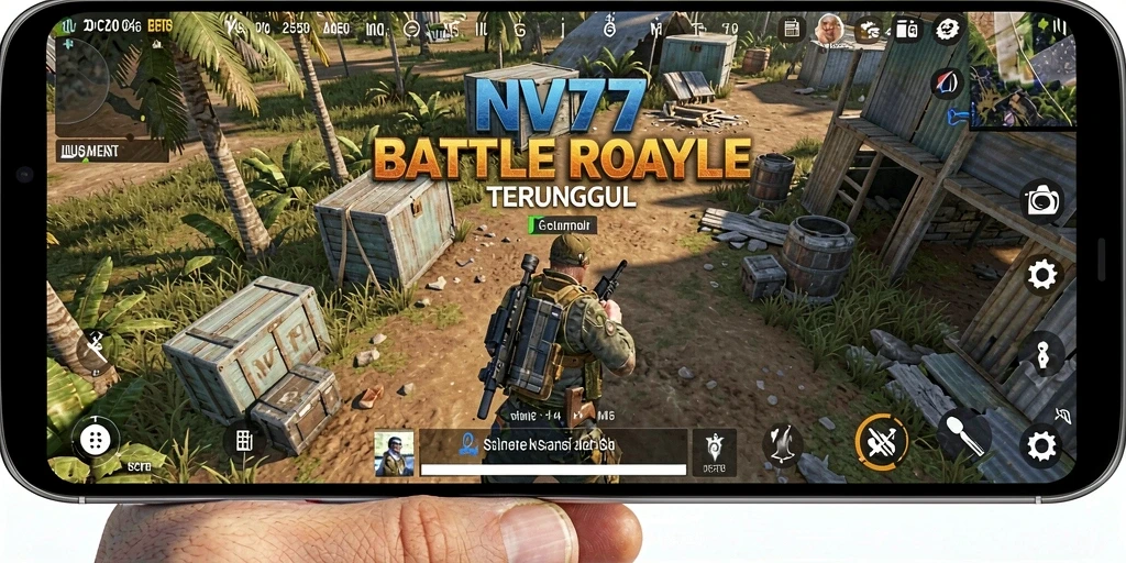 Tampilan gameplay NV77 yang seru dalam pertempuran Battle Royale.