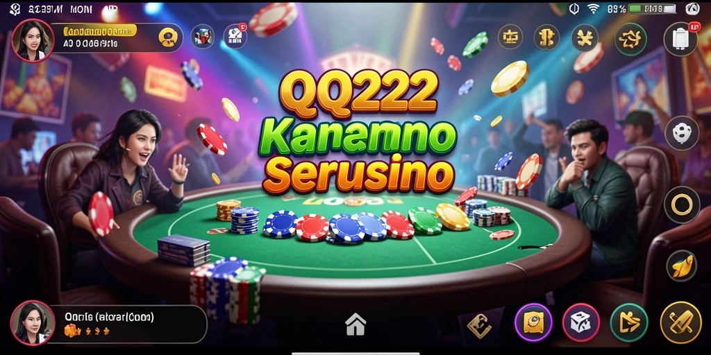 Screenshot gameplay QQ222 yang menampilkan suasana kasino yang mendebarkan.