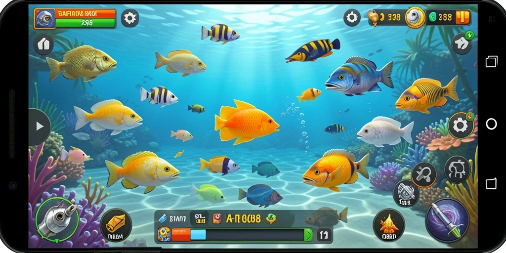 Screenshot menunjukkan aksi seru dalam permainan Tembak Ikan.