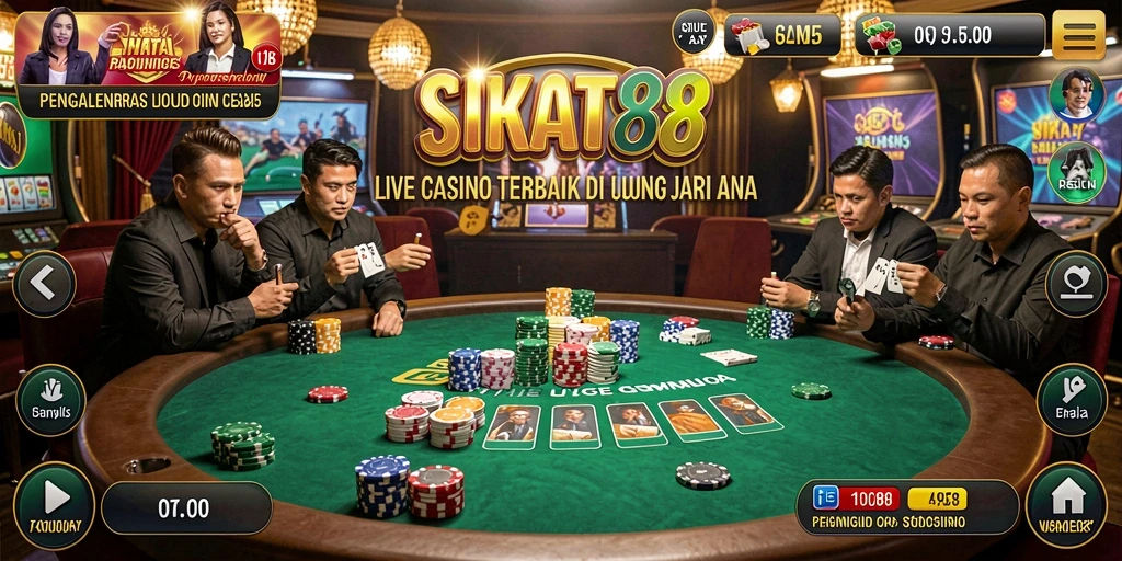 Tampilan utama SIKAT88 saat bermain Live Casino yang menarik.