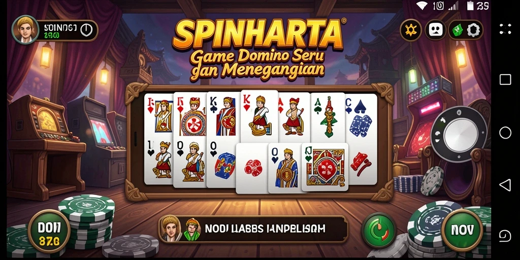 Tampilan gameplay seru dari SPINHARTA saat bermain Domino.