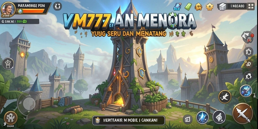 Tampilan gameplay VM777 yang menegangkan dalam Tower Defense.
