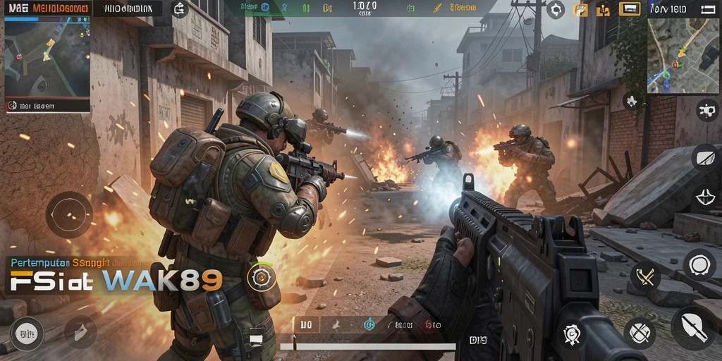 Tampilan gameplay WAK89 yang mendebarkan dalam pertempuran FPS.