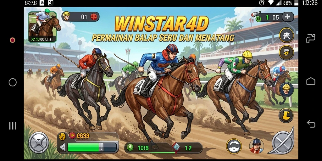 Tampilan menarik dari gameplay balap di WINSTAR4D.