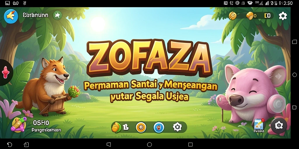 Tampilan gameplay ZOFAZA yang seru dan penuh warna.